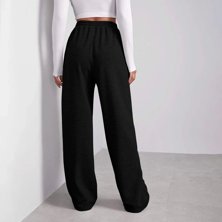 Pantaloni Donna Gamba Dritta Tessuto Versatile