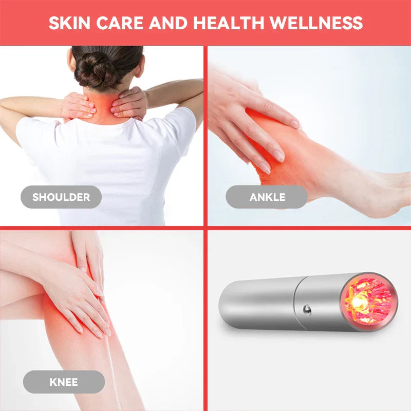 Dispositivo terapia luce rossa per sollievo dolore spalla, caviglia, ginocchio. Benessere, cura della pelle, trattamento infiammazione.