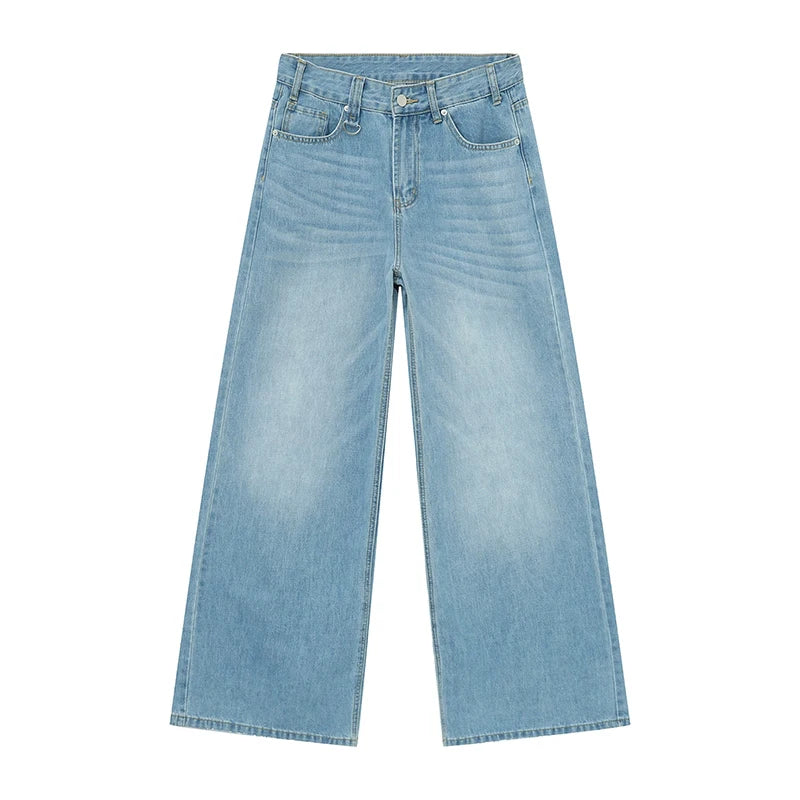 Jeans Uomo Larghi Cotone Stile Streetwear