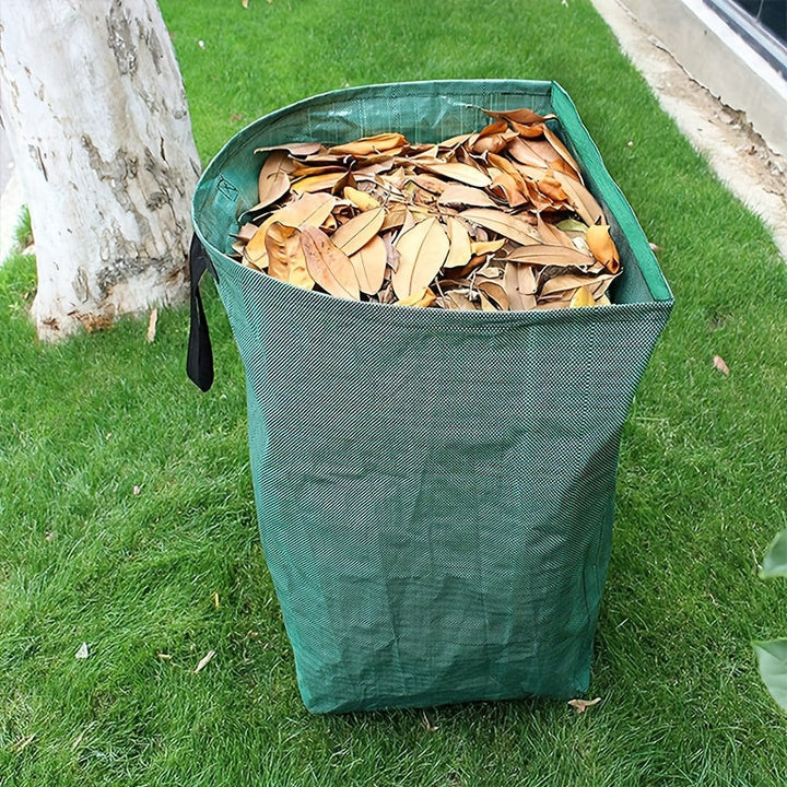 Sacco per la raccolta delle foglie da giardino ad alta resistenza - Contenitore riutilizzabile in PP per lo smaltimento dei rifiuti da giardino per la pulizia all'aperto, foglie degli alberi e detriti del prato 2