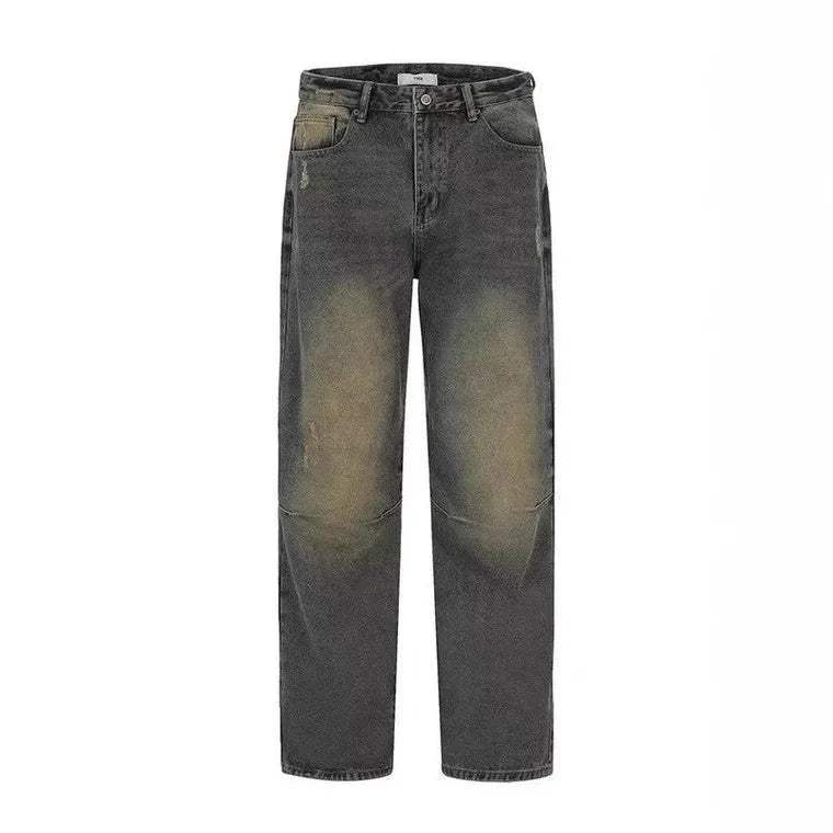 Jeans Uomo Denim Vestibilità Larga Street Style