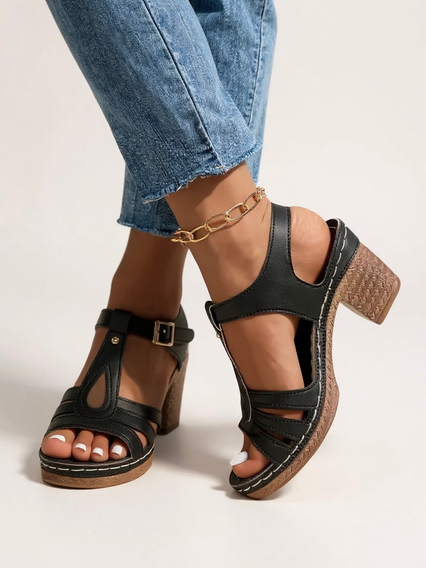 Sandali Eleganti con Tacco Largo per Donne - Comfort e Stile Quotidiano 1