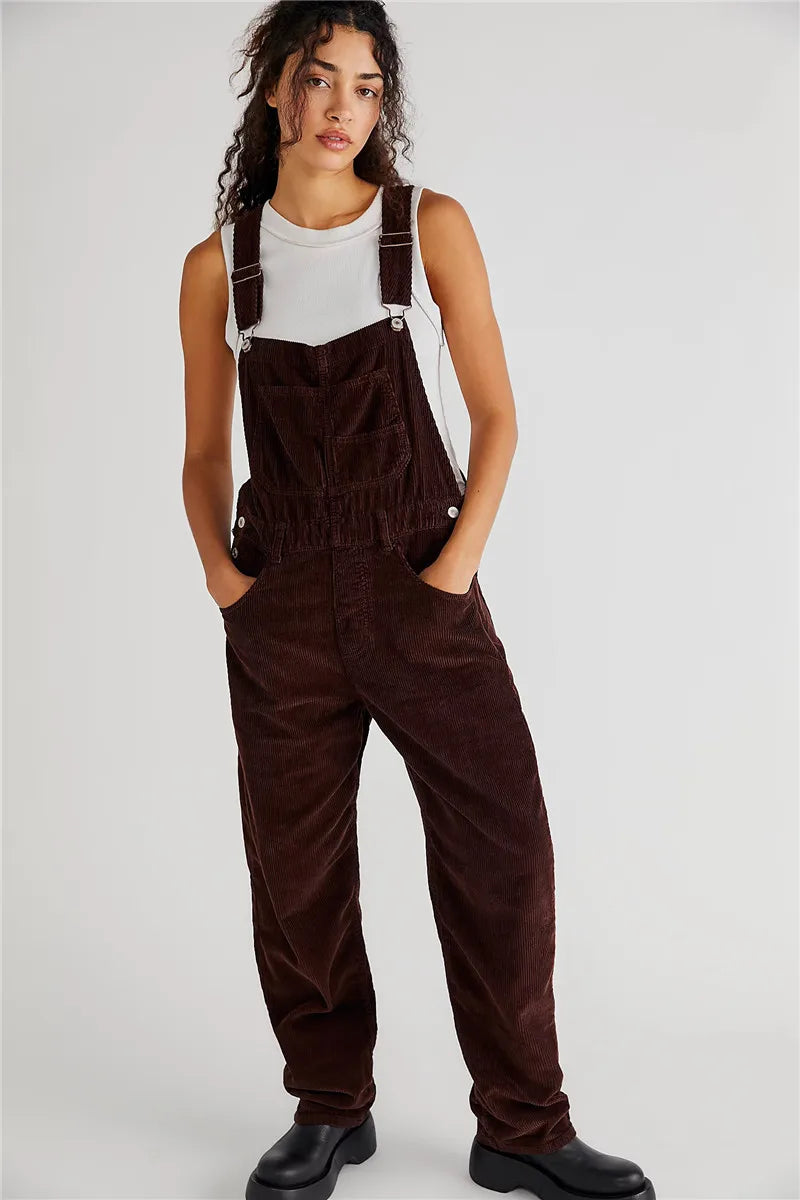 Salopette Donna in Velluto a Coste Stile Vintage