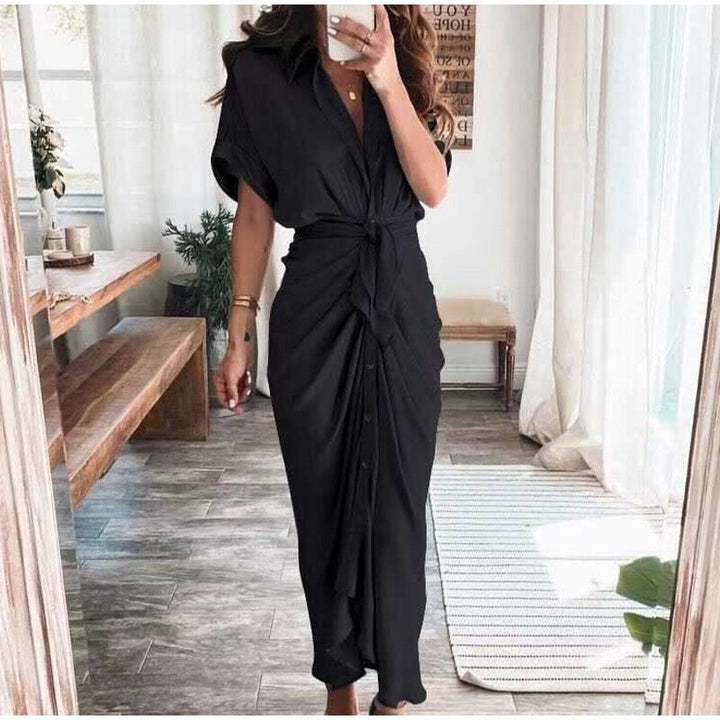 Abito Maxi Donna con Chiusura a Bottoni Vestibilità Elegante
