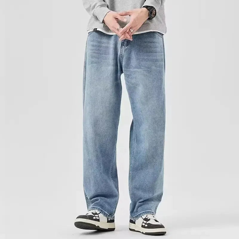 Jeans Uomo Larghi Stile Retrò Casual