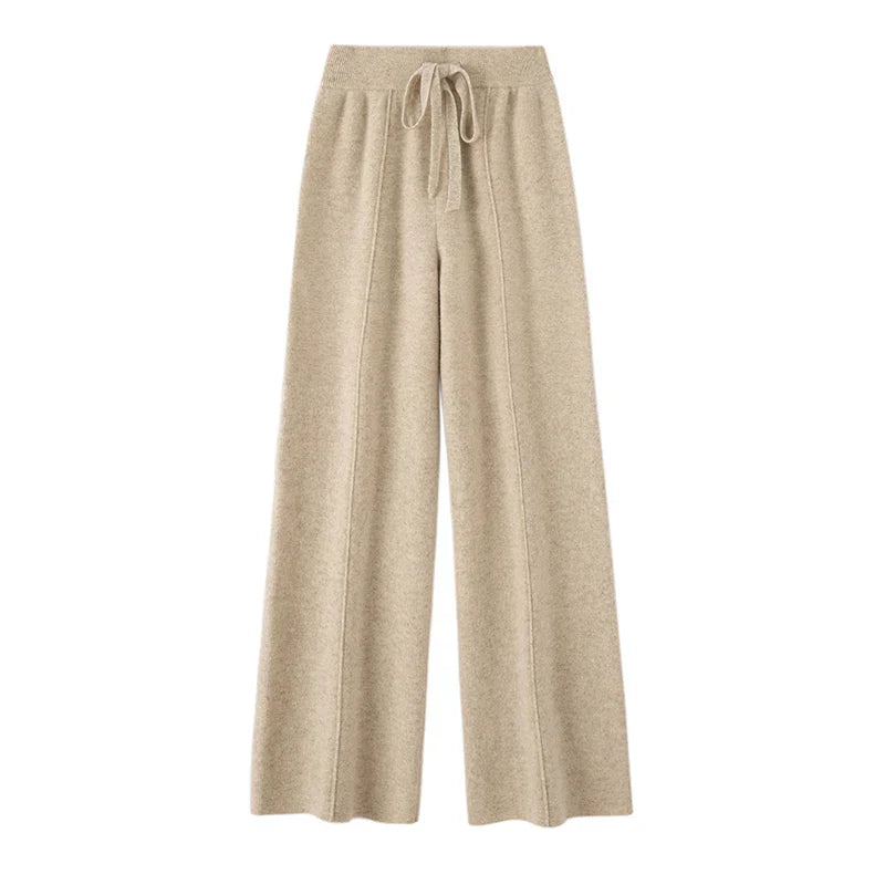 Pantaloni Uomo in Lana Merino Vita Alta Taglio Ampio