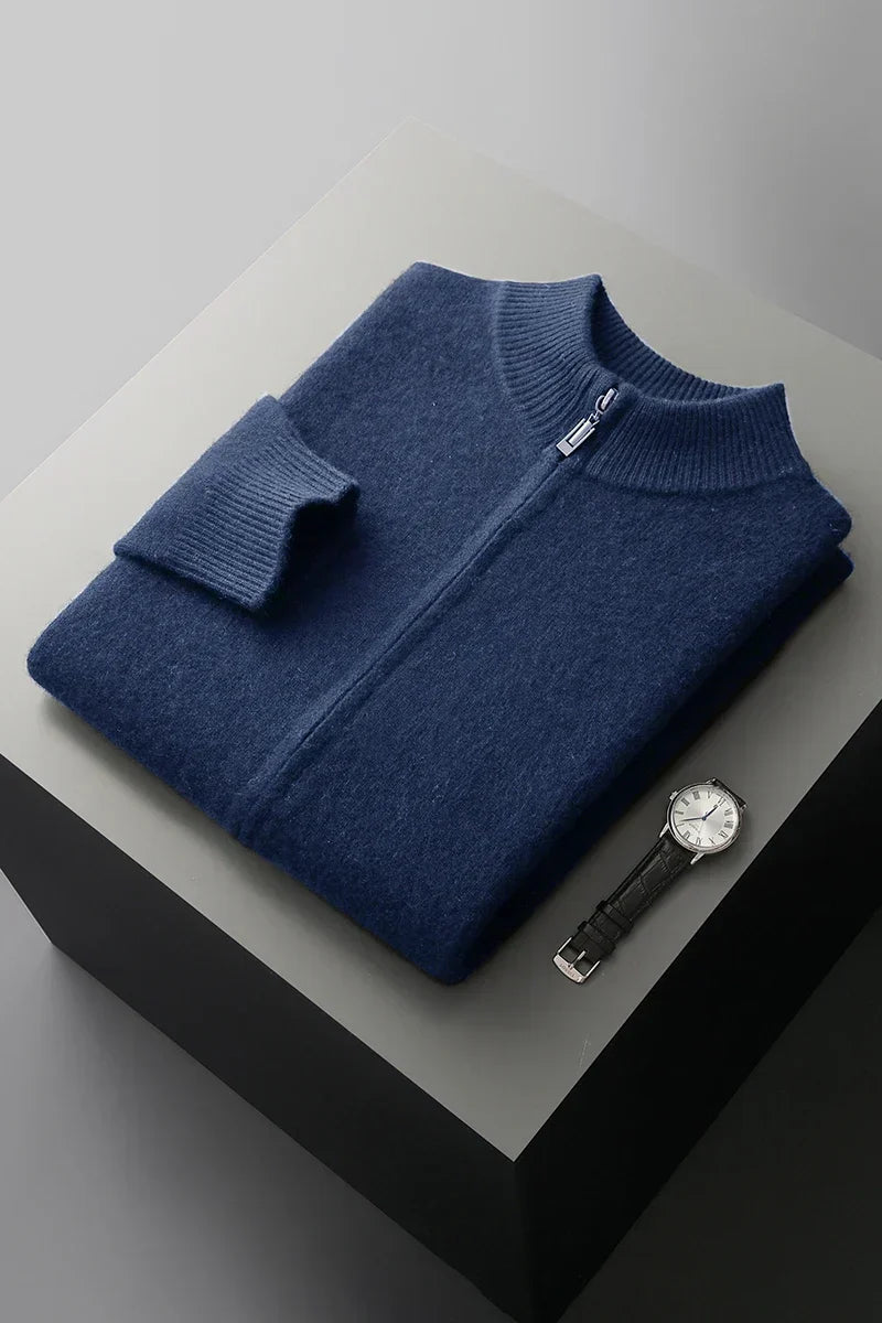 Gilet Uomo in Cashmere con Zip Vestibilità Classica