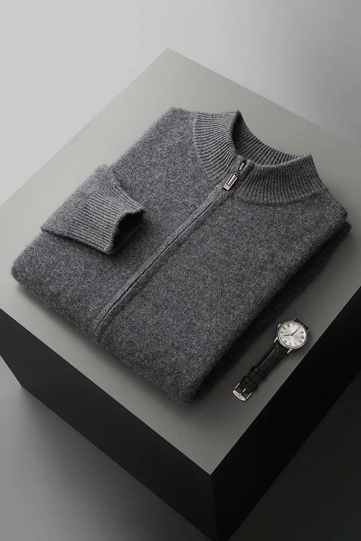 Gilet Uomo in Cashmere con Zip Vestibilità Classica