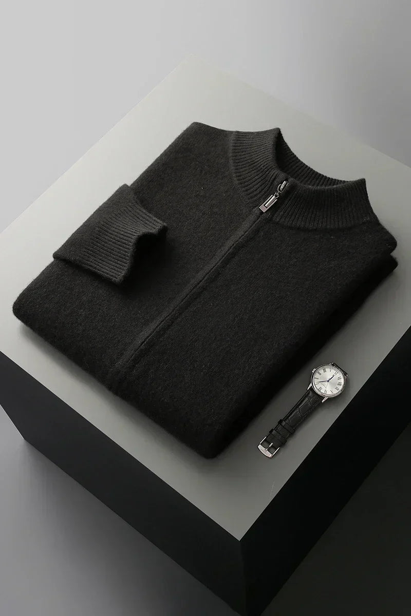 Gilet Uomo in Cashmere con Zip Vestibilità Classica