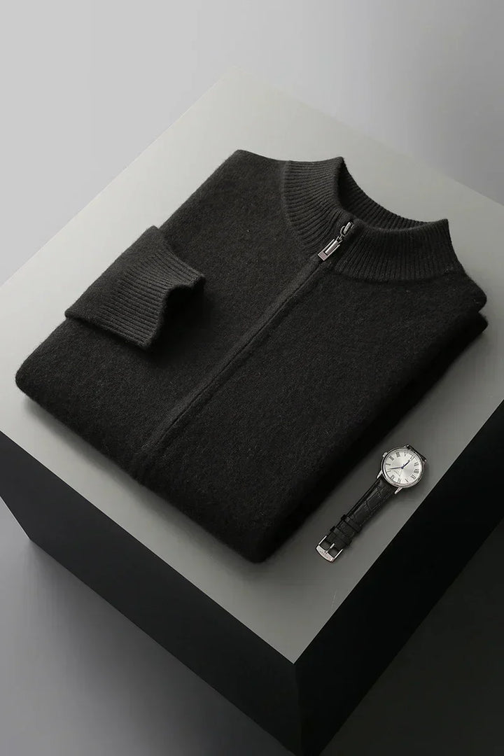 Gilet Uomo in Cashmere con Zip Vestibilità Classica