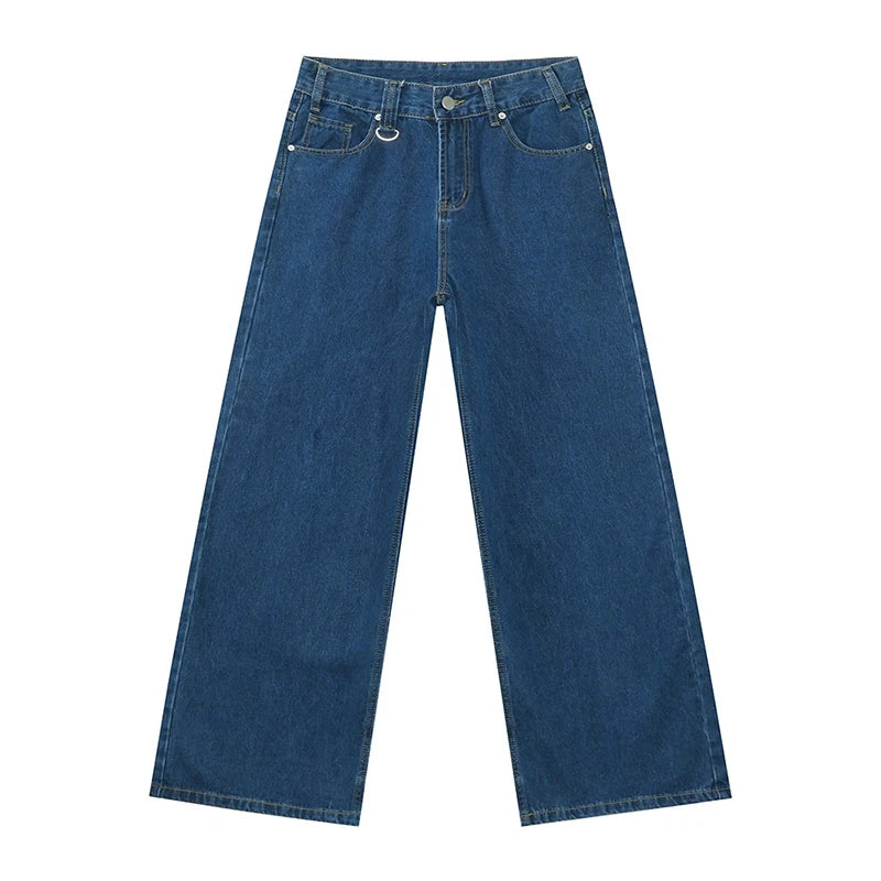 Jeans Uomo Larghi Cotone Stile Streetwear