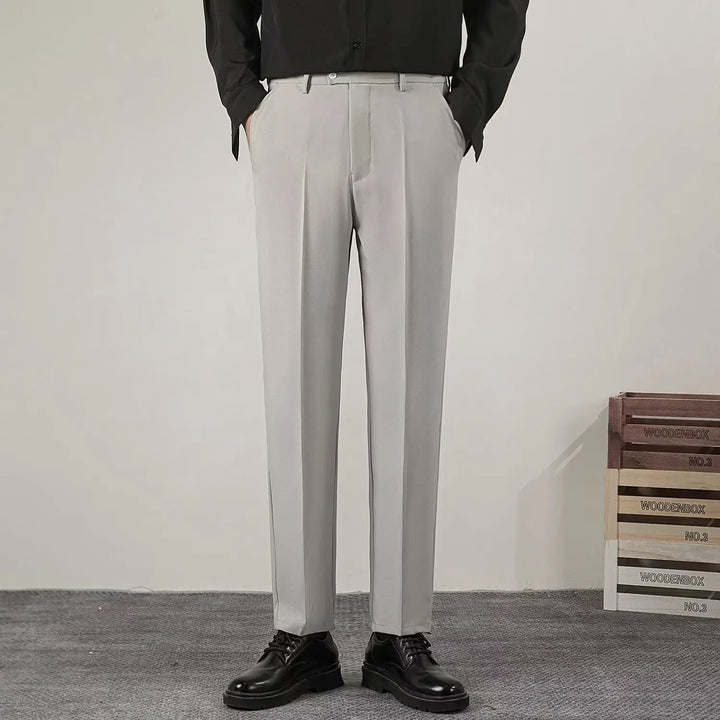 Pantaloni Uomo Casual Tessuto Morbido Vestibilità Comoda