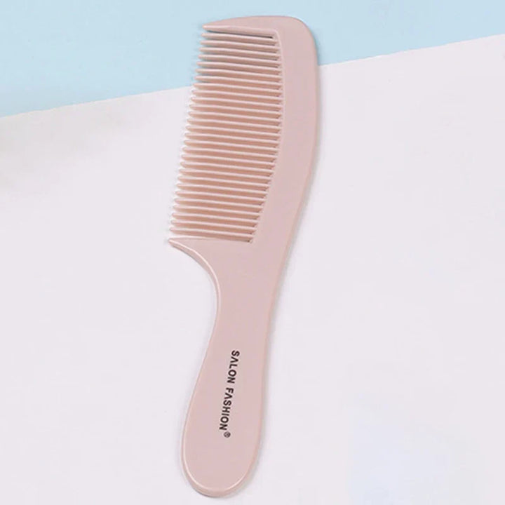 Pettine rosa in plastica con manico, design antistatico, ideale per capelli ricci e lisci. Accessorio per parrucchieri, moda salone.