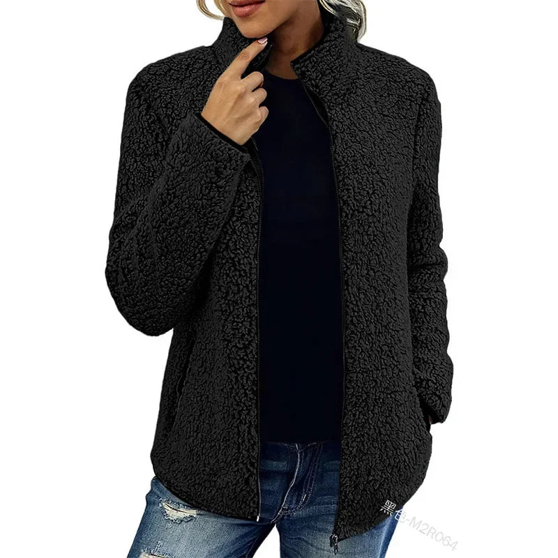 Giacca Donna in Pile Calda e Morbida Regular Fit