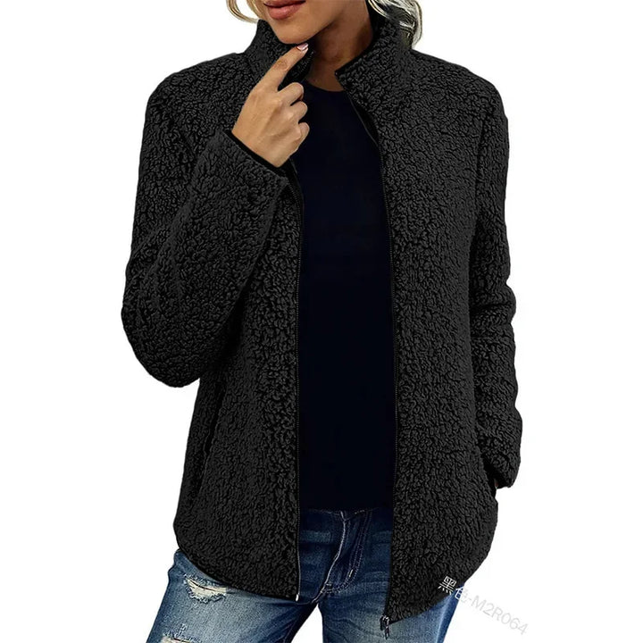Giacca Donna in Pile Calda e Morbida Regular Fit