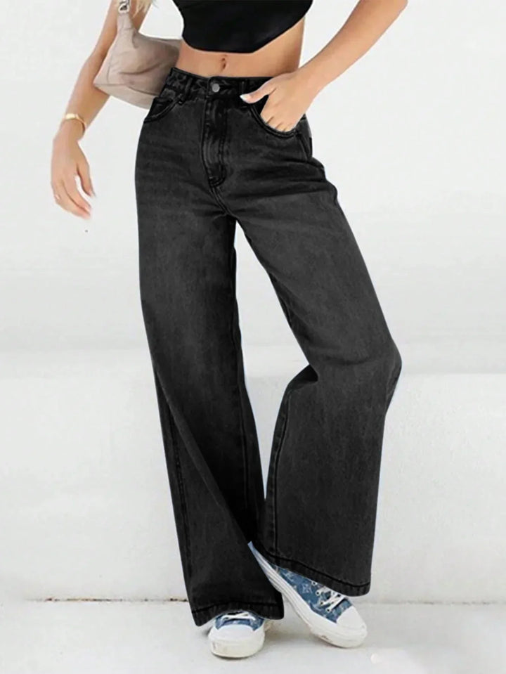 Jeans Donna Vita Alta Vestibilità Larga