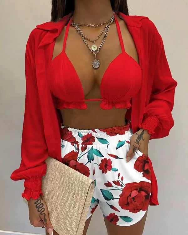 Set Costumi da Bagno Donna Tessuto Leggero Stile Elegante - Vesarelli