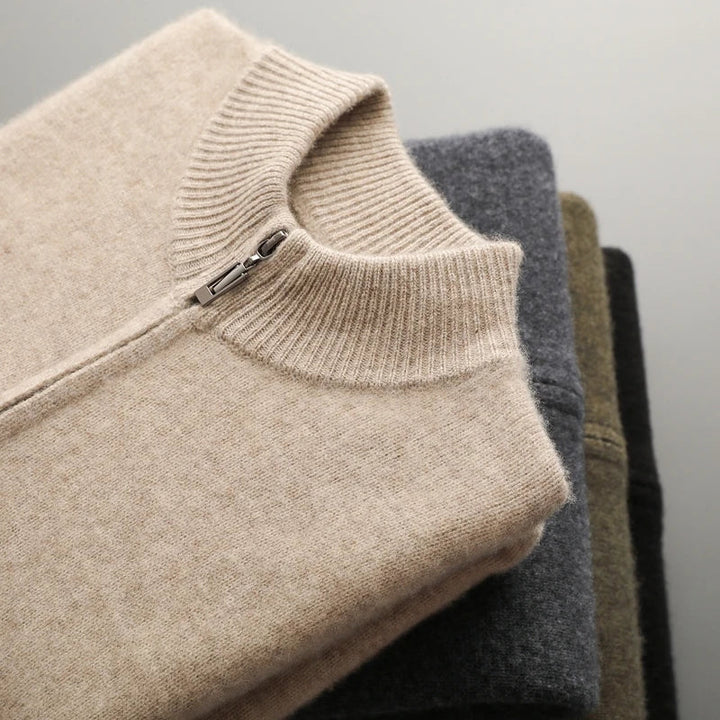 Gilet Uomo in Cashmere con Zip Vestibilità Classica