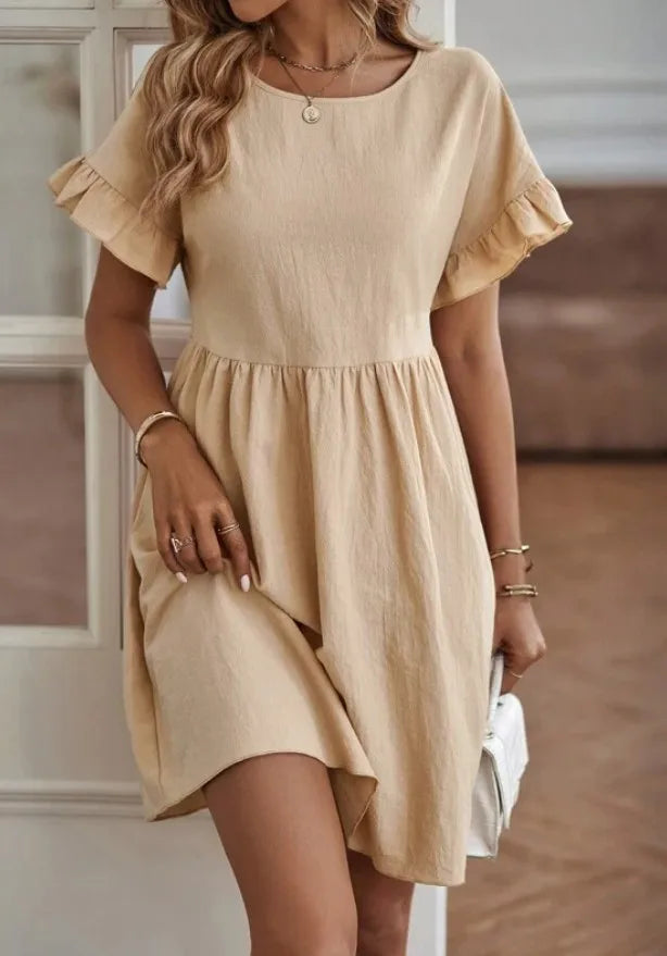 Mini abito Donna Scollo Tondo Stile Casual Elegante - Vesarelli