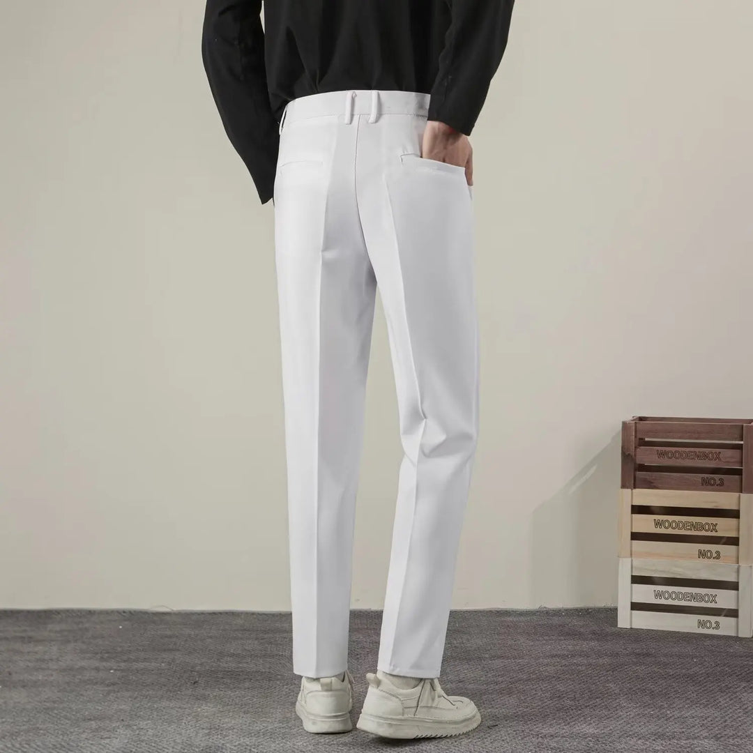Pantaloni Uomo Casual Tessuto Morbido Vestibilità Comoda