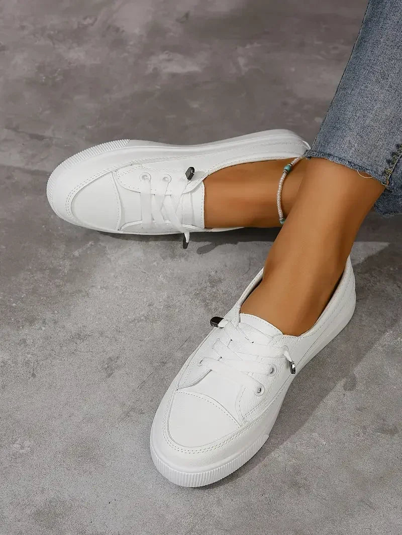 Scarpe Donna Basse Punta Tonda con Lacci Casual - Vesarelli