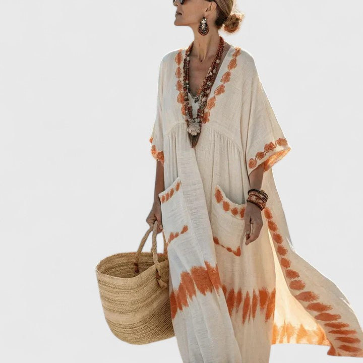 Abito Donna Stile Bohemien Tessuto Leggero Vestibilità Libera