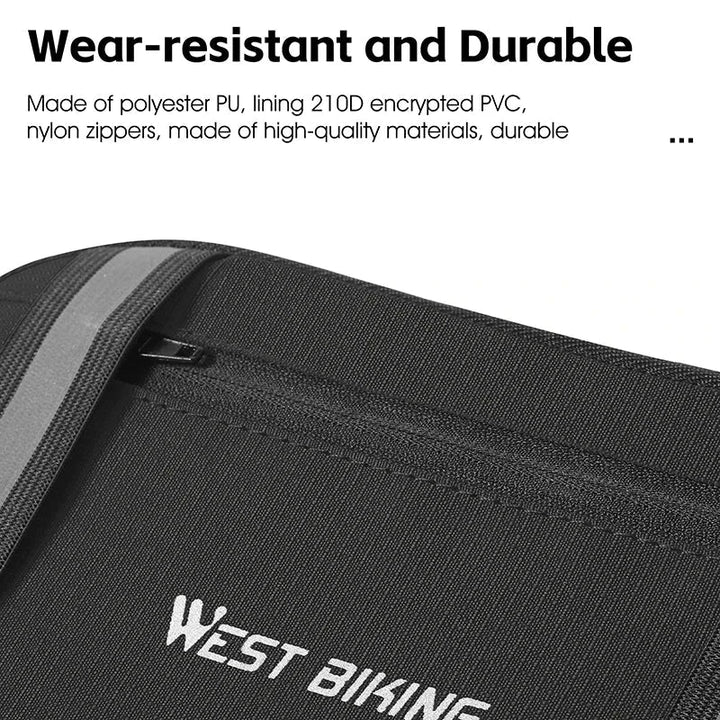 Borsa da bici resistente all'usura, realizzata in poliestere PU, PVC 210D, cerniere in nylon. Accessorio durevole per ciclismo.