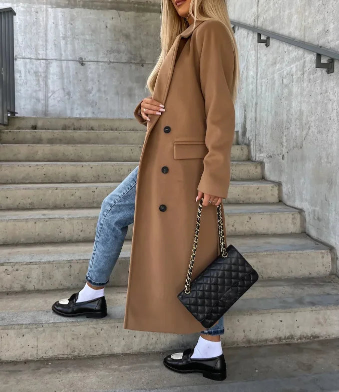 Cappotto Doppiopetto Donna in Lana Classico