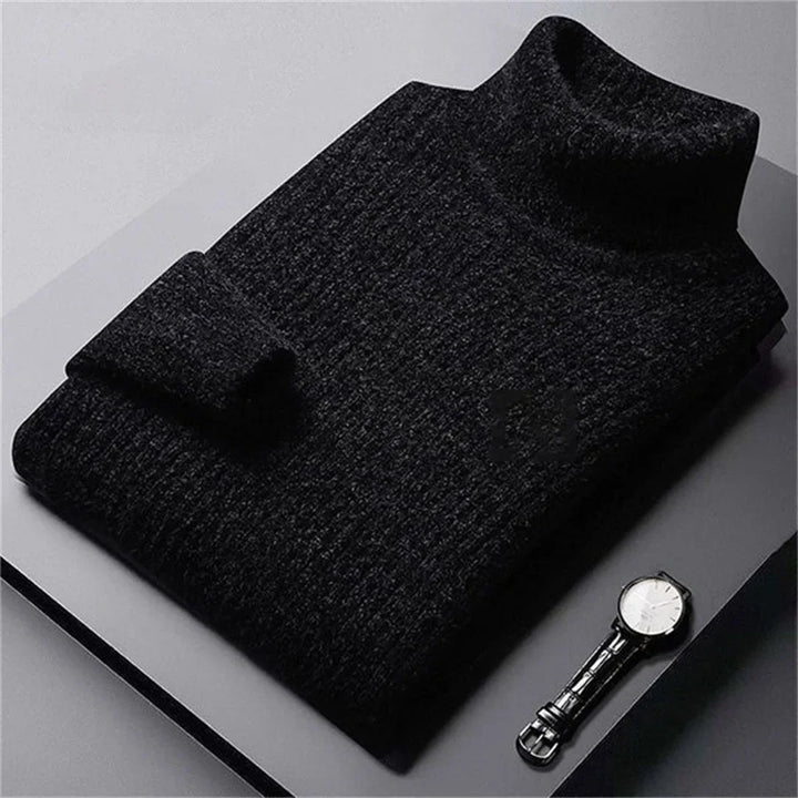 Maglione Uomo Collo Alto Maglia Calda Slim Fit