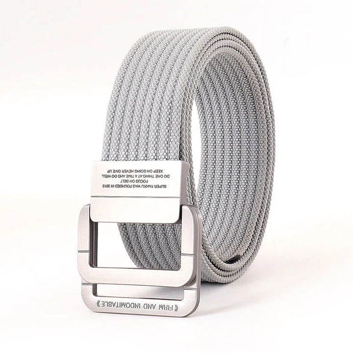 Cintura Unisex Tela con Fibbia Doppio Anello Stile Casual