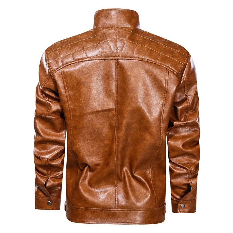 Giacca Biker Uomo con Zip e Tasche con Zip Vestibilità Regular