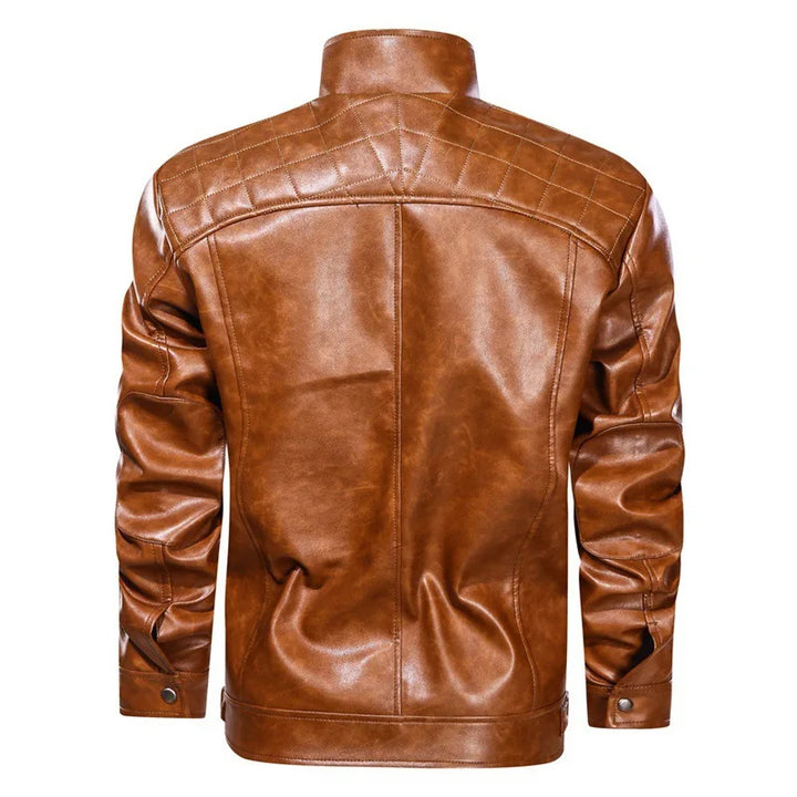 Giacca Biker Uomo con Zip e Tasche con Zip Vestibilità Regular