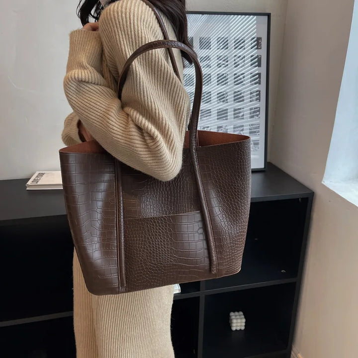 Borsa Tracolla Donna in Pelle di Coccodrillo Elegante