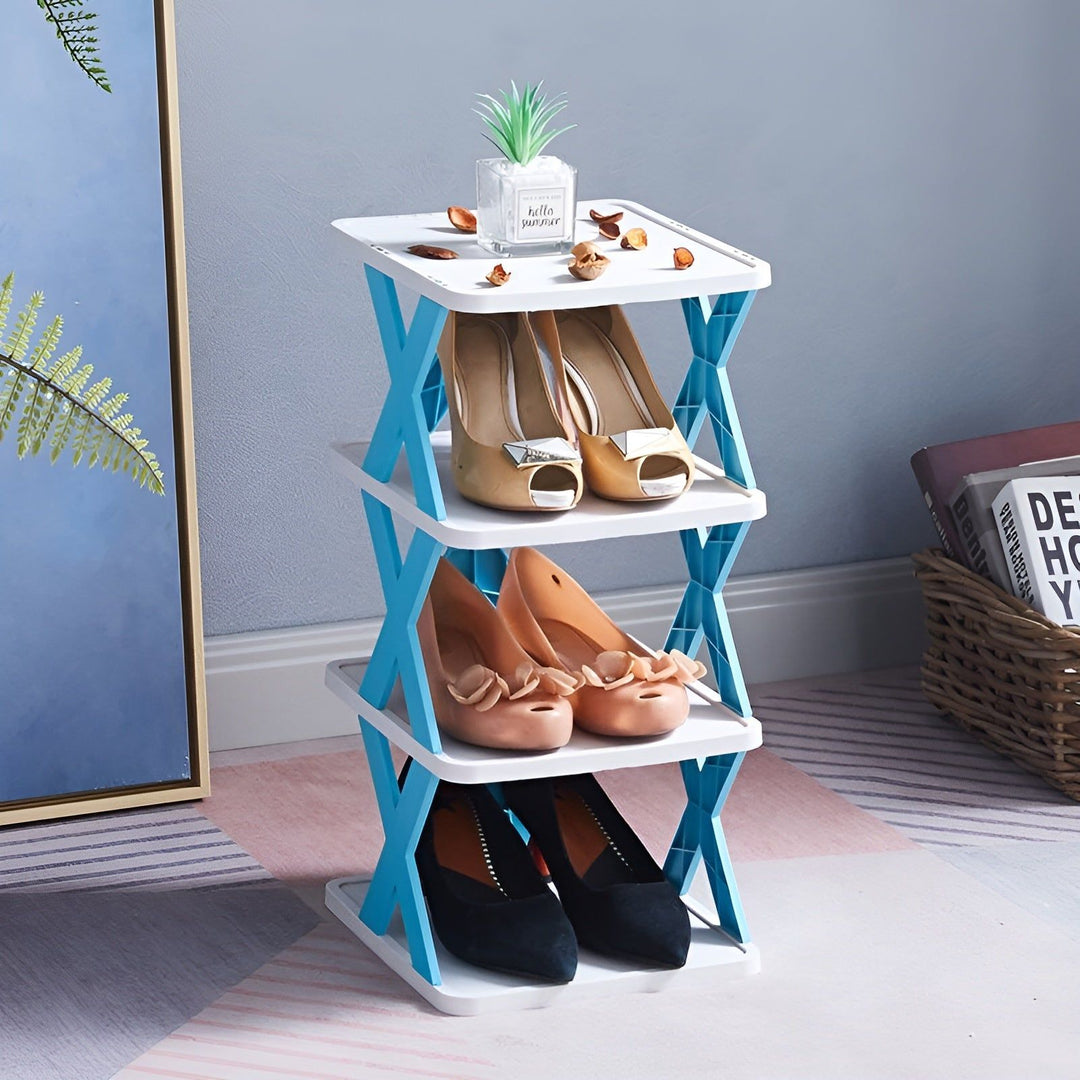 Scaffale per scarpe multifunzionale e pieghevole - Spacesver 4