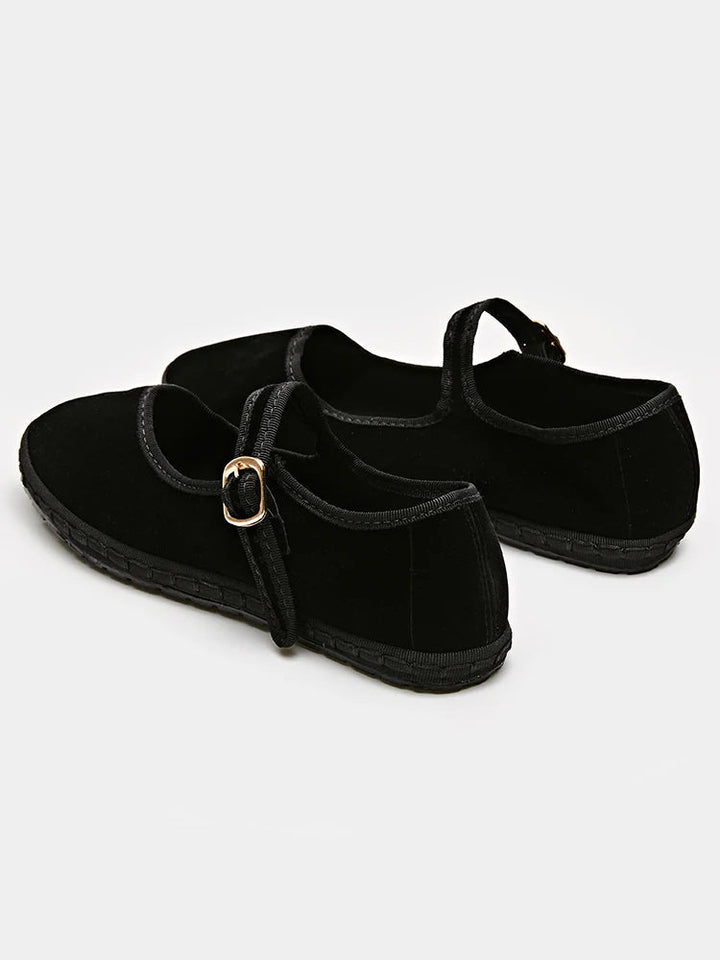 Scarpe da ballo comode Mary Jane da donna in velluto 4