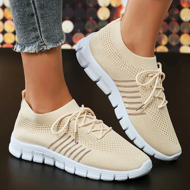 Scarpe da ginnastica da donna traspiranti e comode, in rete e gomma 1