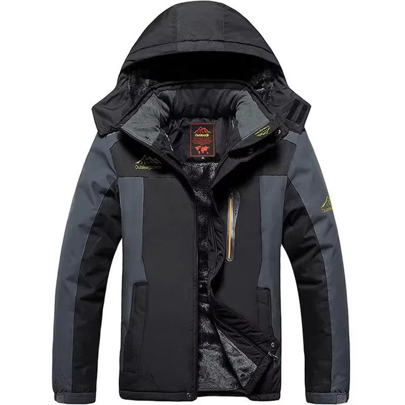 Giacca Uomo Impermeabile con Cappuccio Fodera in Pile Outdoor - Vesarelli