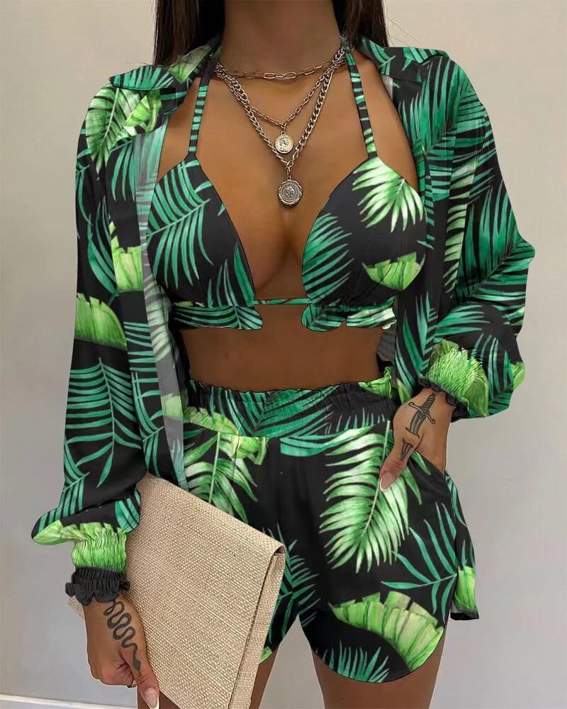 Set Costumi da Bagno Donna Tessuto Leggero Stile Elegante
