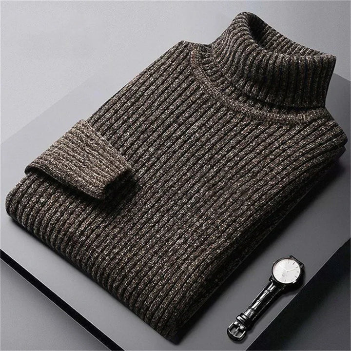 Maglione Uomo Collo Alto Maglia Calda Slim Fit