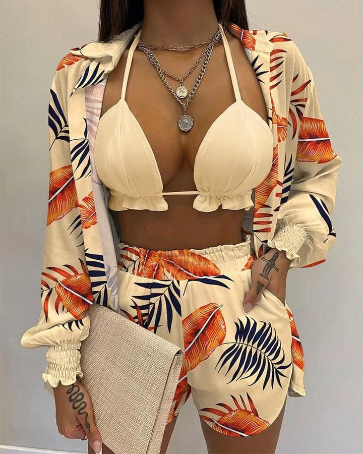 Set Costumi da Bagno Donna Tessuto Leggero Stile Elegante