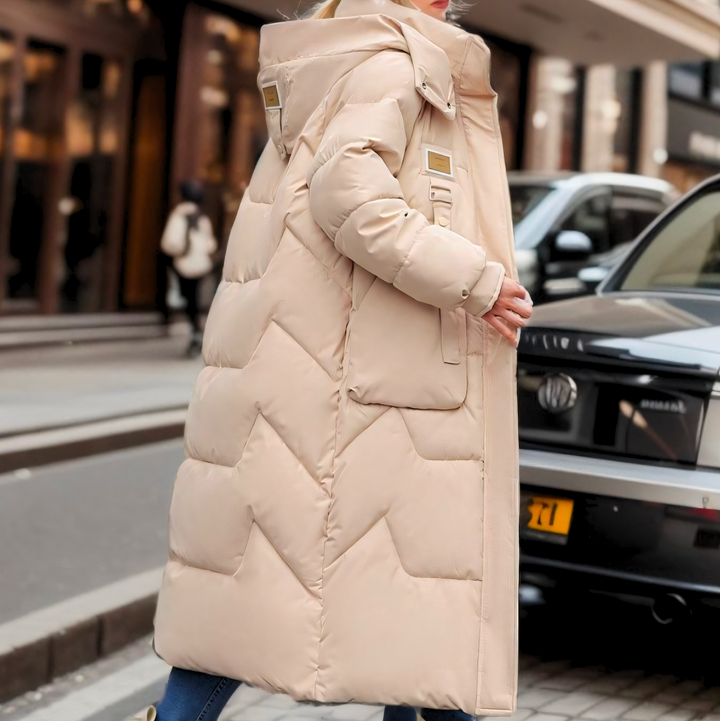 Cappotto Lungo Donna Trapuntato Impermeabile Stile Elegante