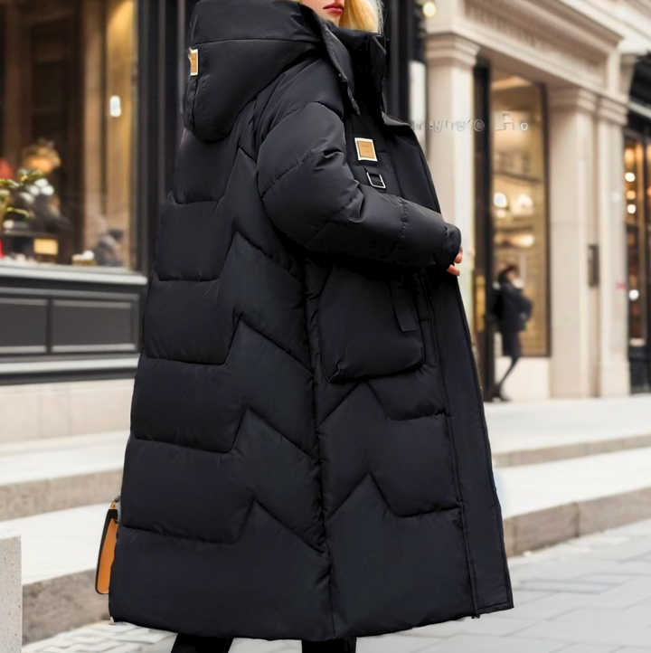 Cappotto Lungo Donna Trapuntato Impermeabile Stile Elegante