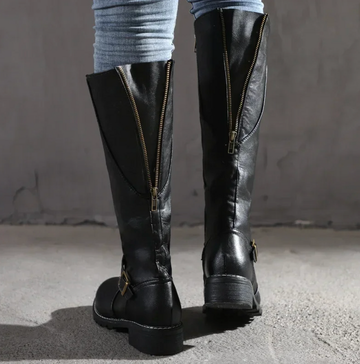 Stivali Donna Classici in Pelle Tacco Medio