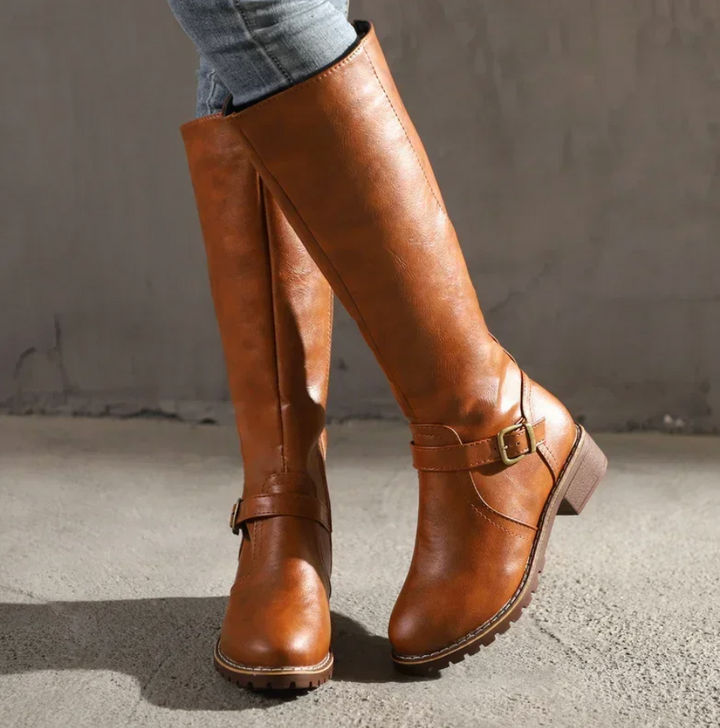 Stivali Donna Classici in Pelle Tacco Medio