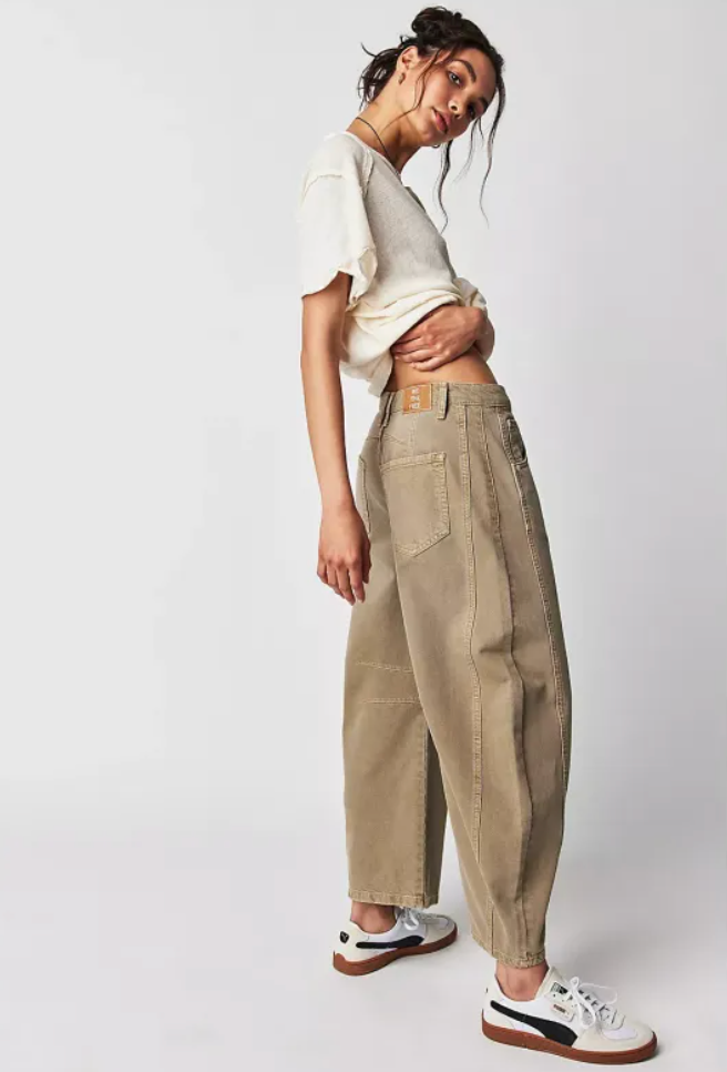 Pantaloni Balloon Donna Tessuto Morbido Vestibilità Ampia
