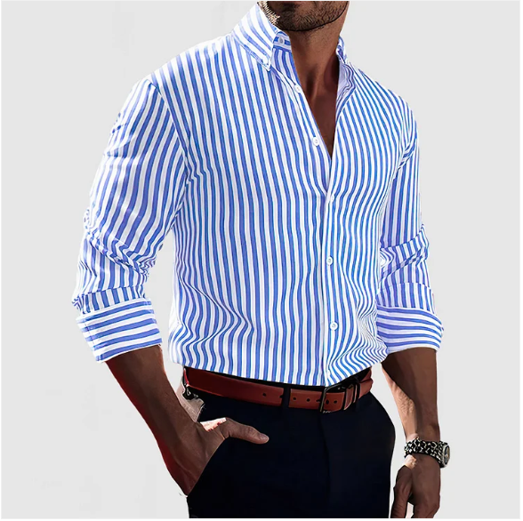 Camicia Uomo a Righe Manica Lunga Regular Fit