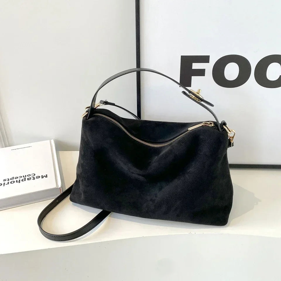 Borsa Tracolla Donna in Pelle Scamosciata Morbida