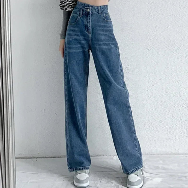 Jeans Donna Vita Alta Stile Mom Elegante - Vesarelli
