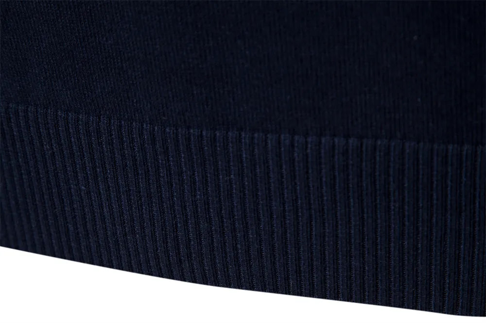 Maglione Uomo a Righe con Cerniera Collo Alto Morbido