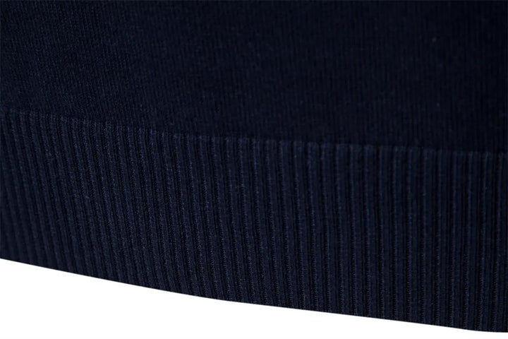 Maglione Uomo a Righe con Cerniera Collo Alto Morbido